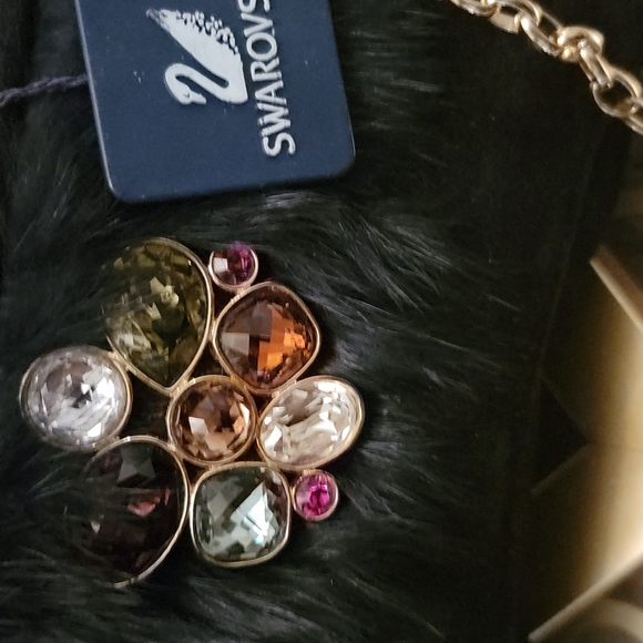 Swarovski suede, crystals, and fur Isabella
